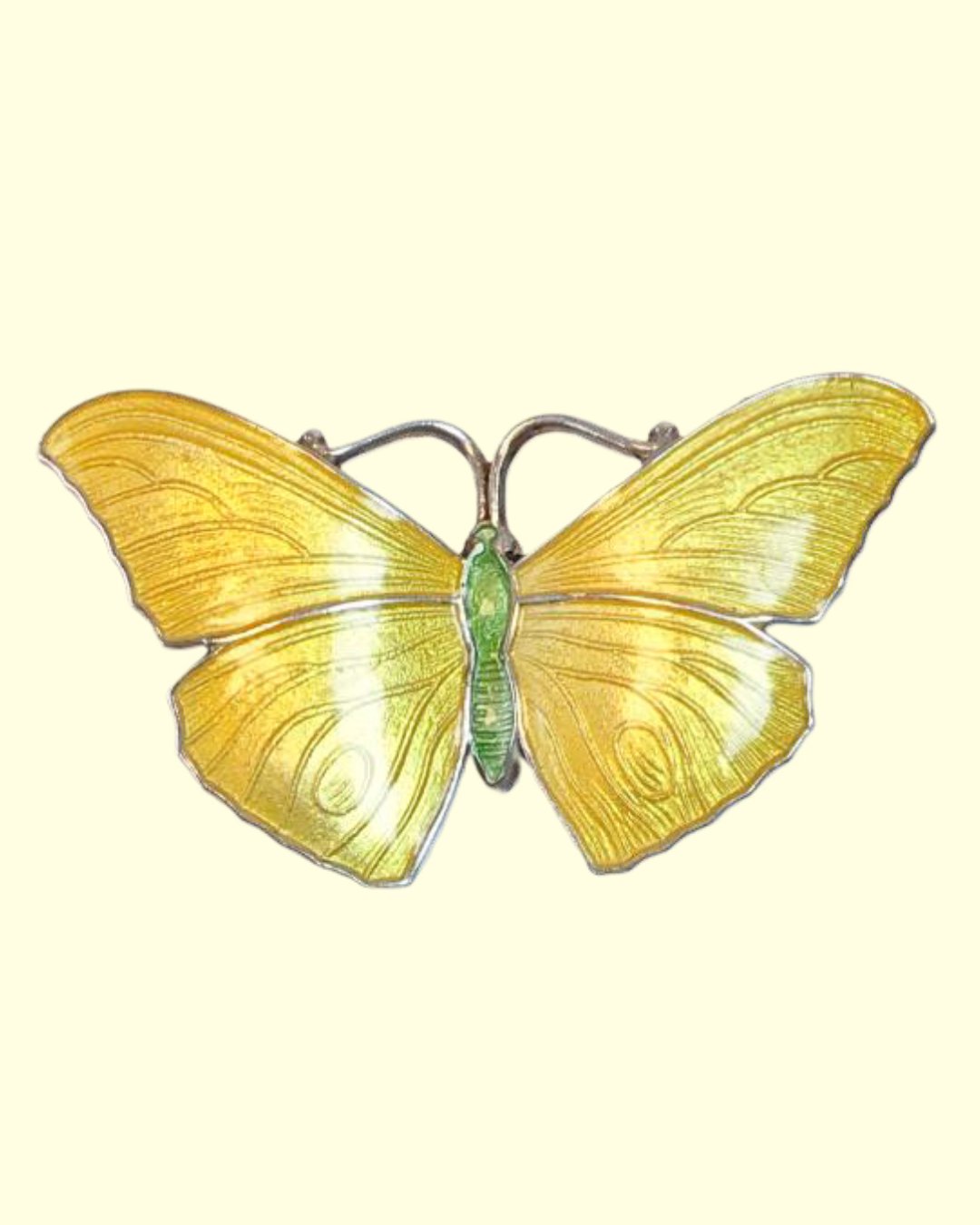 Silver Enamel Butterfly Brooch