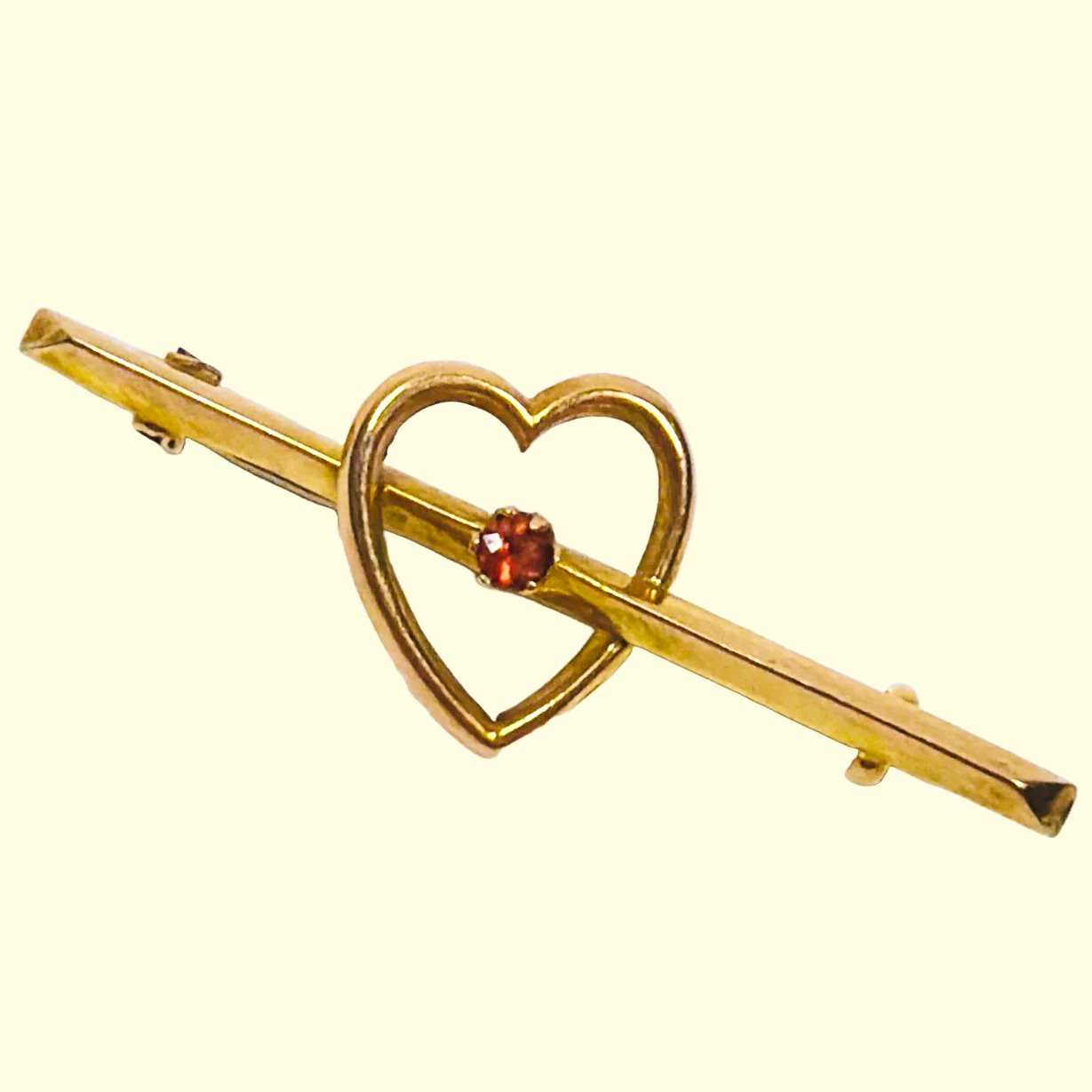 Antique 9ct Gold Garnet Brooch